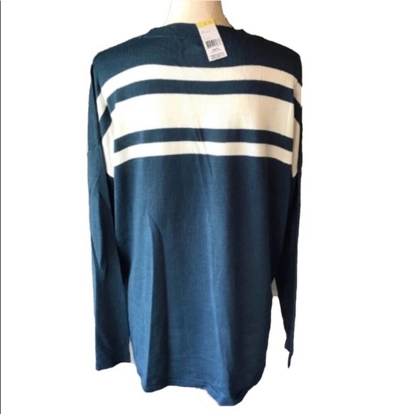 Canyon River Blues Blue Striped Hi Low Sweater NWT - Picture 3 of 7